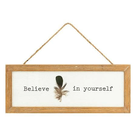 Dekoracja ścienna Yona Atmosphera biało-naturalna klasyczna ozdoba na ścianę do salonu 38x15 cm