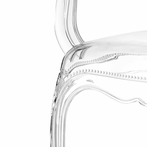 Krzesło transparentne Queen Arm Intesi glamour z podłokietnikami do salonu sztaplowane