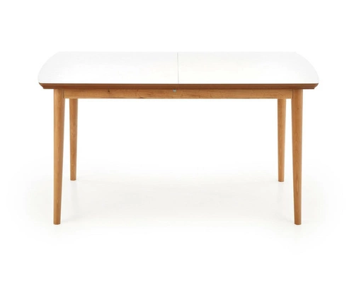 Stół rozkładany do jadalni Radley biały mat dąb lefkas nowoczesny 140-185 cm Intesi