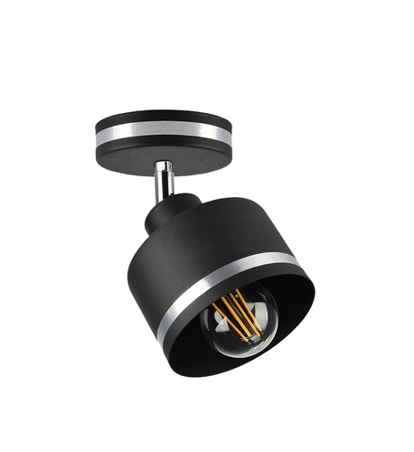 Lampa sufitowa Wama lampa spotowy czarny  1x40W E27 klosz czarny+srebrny