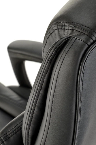 Fotel biurowy ergonomiczny Torinio Intesi czarny skórzany obrotowy z podłokietnikami TILT