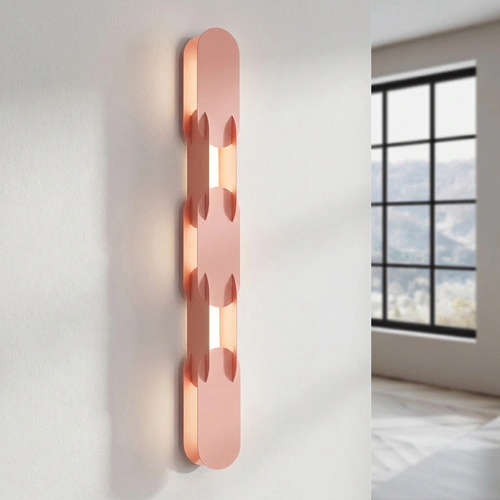 Kinkiet ścienny CHAIN 91 LED brzoskwiniowy nowoczesny do salonu