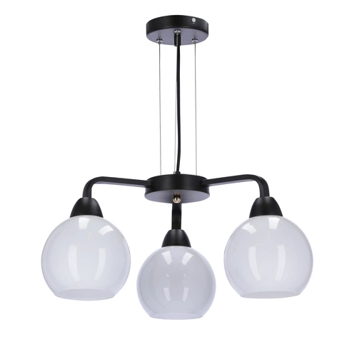 Lampa wisząca Caldera czarny 3x60W E27  klosz biały