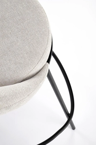 Hoker Eggy beżowy z podłokietnikami nowoczesny tapicerowany do kuchni i jadalni 65 cm Intesi