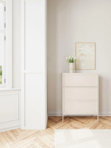 Komoda Palmdale szara nowoczesna z szufladami 80 cm do salonu