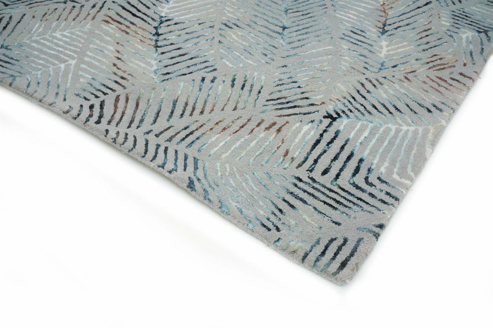 Dywan do salonu nowoczesny Palms Grey 160x230 Carpet Decor wełniany ręcznie tkany szary