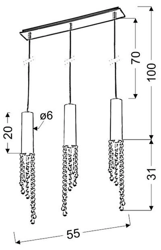 Nowoczesna lampa wisząca Duero 3-punktowa LED chrom do salonu i jadalni regulowana
