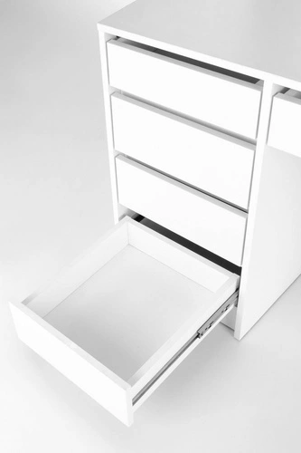 Nowoczesna toaletka z lustrem LED Sybilla XL biała do makijażu z szufladami do sypialni Intesi