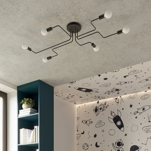 Kinkiet ścienny VECTOR czarny loftowy stalowy do salonu i sypialni SOLLUX LIGHTING