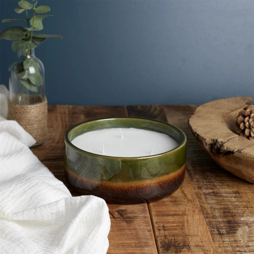 Świeca zapachowa Glaze XL w ceramice zielona Intesi nowoczesna dekoracyjna do salonu