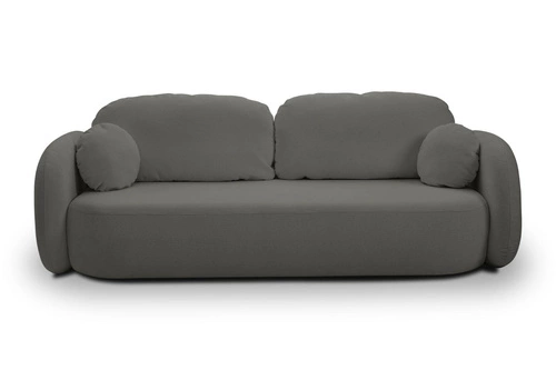 Sofa rozkładana Salby antracytowa 3 osobowa z funkcją spania i pojemnikiem do salonu