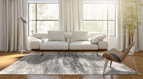 Dywan do salonu nowoczesny Jersey Stone 280x360 szary loftowy z krótkim włosiem Louis de Poortere