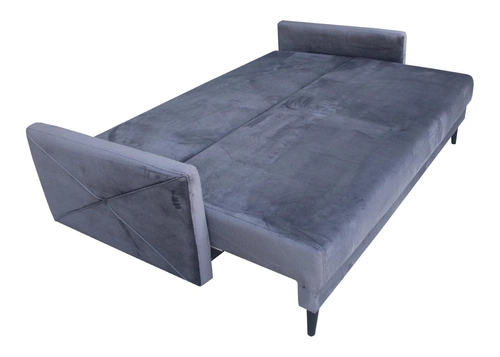 Sofa rozkładana Saxo 2 osobowa z funkcją spania i pojemnikiem grafitowa do salonu nowoczesna