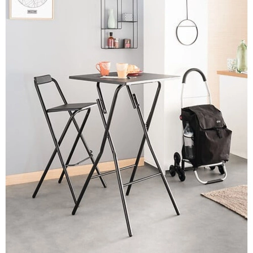 Stół składany 2-osobowy 60x60 cm czarny nowoczesny do kuchni i jadalni 5five simply smart