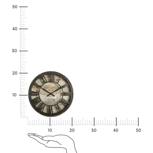 Zegar ścienny vintage Atmosphera Vintage wood 21 cm do salonu imitacja drewna loftowy