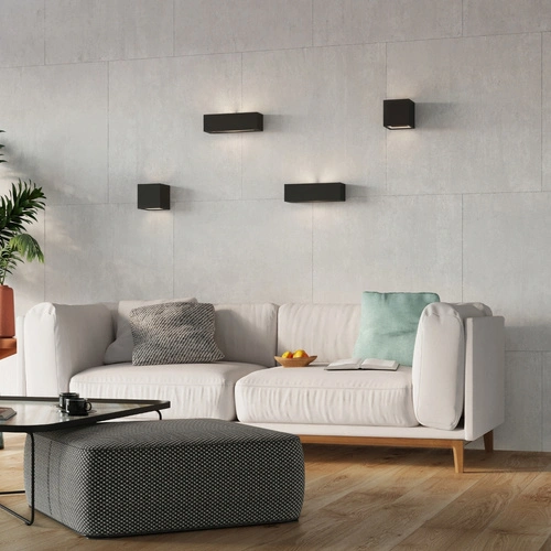 Kinkiet ścienny czarny ceramiczny Vega Sollux nowoczesny do salonu i sypialni 32,5 cm