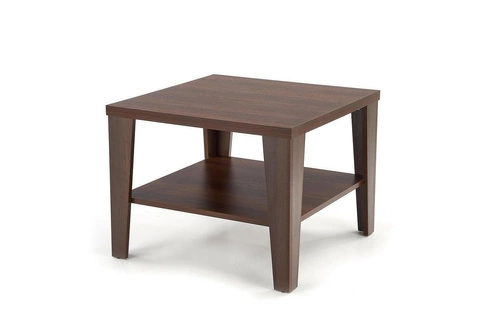 Stolik kawowy Deya kwadratowy nowoczesny z półką ciemny orzech 70x70 do salonu