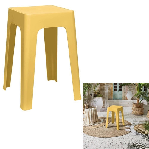 Stołek Spectra Intesi żółty nowoczesny z tworzywa do kuchni i łazienki odporny na pogodę