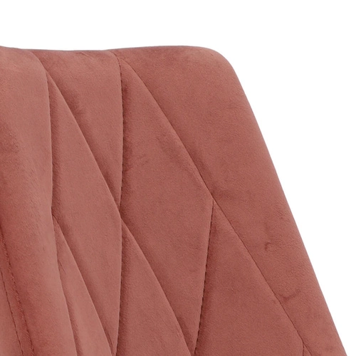 Krzesło Magnat różowe tapicerowane welur glamour na czarnych metalowych nogach do jadalni Intesi