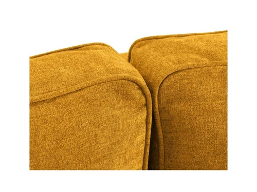 Narożnik z funkcją spania Dunas Yellow Structured Fabric Lewostronna kolor nóg czarny