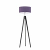 Lampa podłogowa HAITI abażur fioletowy stelaż hebanowy