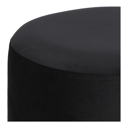Pufa Living Velvet Atmosphera czarna welurowa na złotych nogach okrągła do salonu glamour