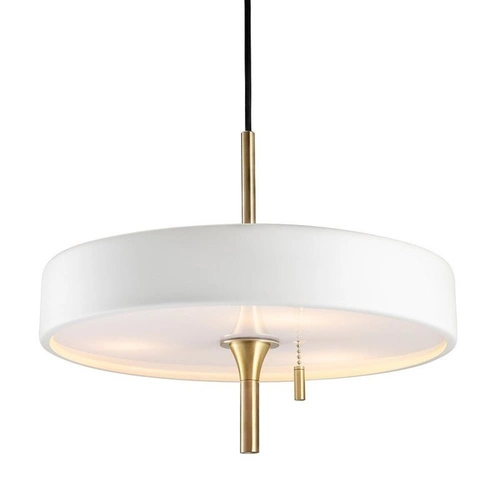 Lampa wisząca ARTDECO biała złota 35 cm nowoczesna do salonu i nad stół