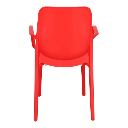 Krzesło ogrodowe z podłokietnikami Ginevra SCAB Design czerwone, sztaplowane nowoczesne z tworzywa