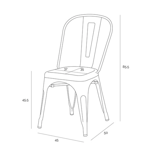 Krzesło metalowe Paris czarne industrialne do jadalni i kuchni D2.DESIGN sztaplowane