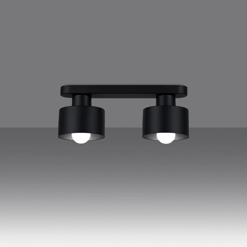 Plafon sufitowy SAVAR 2 czarny nowoczesny metalowy do kuchni i salonu SOLLUX LIGHTING