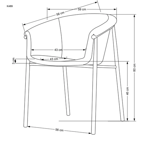 Krzesło tapicerowane Mathilde beżowe z podłokietnikami do jadalni nowoczesne Intesi