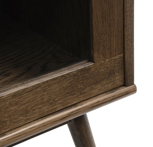 Witryna Barrali drewniana do salonu 160 cm dąb dymiony na alkohol i książki