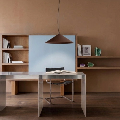 Lampa wisząca FINT LED beżowa nowoczesna do salonu regulowana