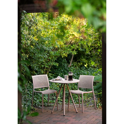 Stół Barletta bistro okrągły taupe 70 cm do ogrodu i na taras