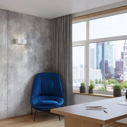 Kinkiet ścienny QUAD 2 biały nowoczesny podwójny aluminiowy do salonu i sypialni Sollux