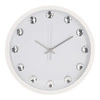Zegar ścienny Intesi Diamanti biały 30 cm nowoczesny do salonu ze szkła z cyrkoniami