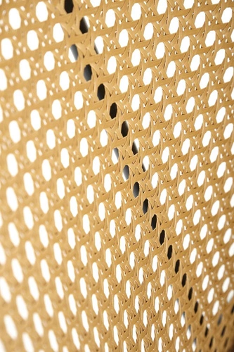 Krzesło do jadalni Seraphine szare tapicerowane welur z oparciem rattanowym Intesi nowoczesne