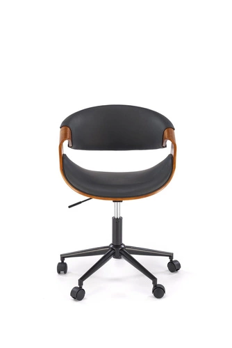 Fotel biurowy ergonomiczny Nadi czarny orzechowy obrotowy z podłokietnikami do biura