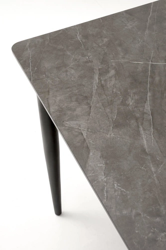 Stół rozkładany do jadalni Ariaster popielaty marmur czarne nogi 180-260 cm nowoczesny Intesi