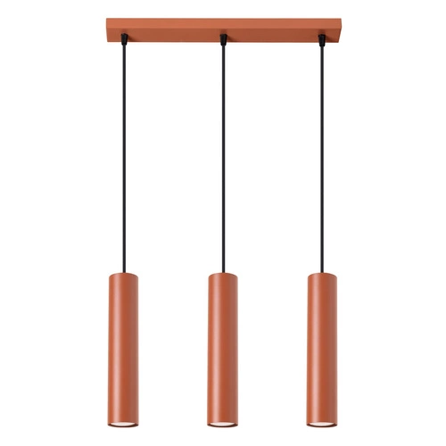 Lampa wisząca Lagos 3-punktowa loftowa czerwona regulowana do salonu i nad stół