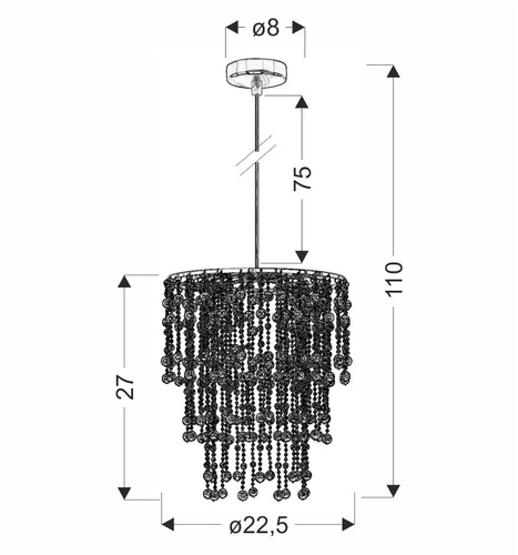 Lampa wisząca Roni chromowa nowoczesna regulowana do salonu kuchni lub nad stół 110 cm