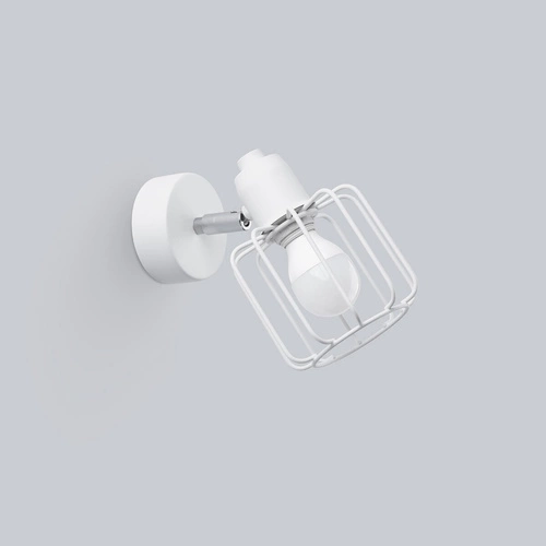 Nowoczesny kinkiet ścienny BELUCI 1 biały metalowy z ruchomym kloszem do sypialni SOLLUX LIGHTING