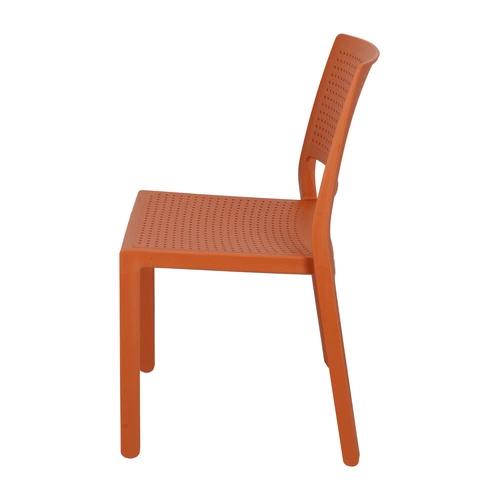 Krzesło ogrodowe Emi pomarańczowe z tworzywa sztaplowane nowoczesne SCAB Design łatwe czyszczenie