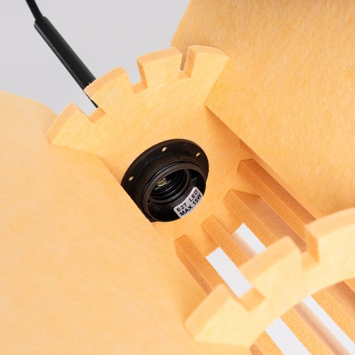 Lampa wisząca MULA 45 żółta nowoczesna do salonu i jadalni z filcowym kloszem