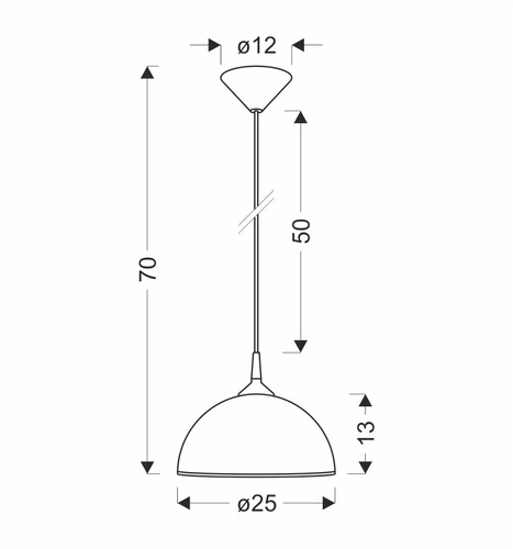 Lampa wisząca Sugar 1x60W E27 25cm linka  chromowy/srebrny