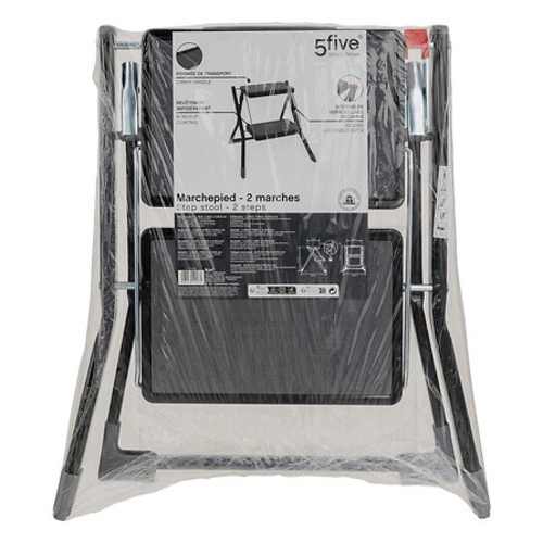 Stołek drabinka składana 2-stopniowa czarna metalowa nowoczesna do domu 5five simply smart