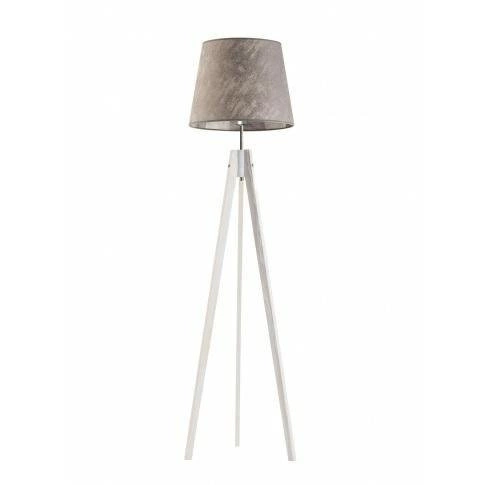 Lampa podłogowa ARUBA abażur szary melanż stelaż biały