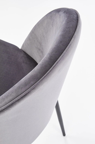 Krzesło tapicerowane Nebraska szare welurowe do jadalni i salonu nowoczesne Intesi