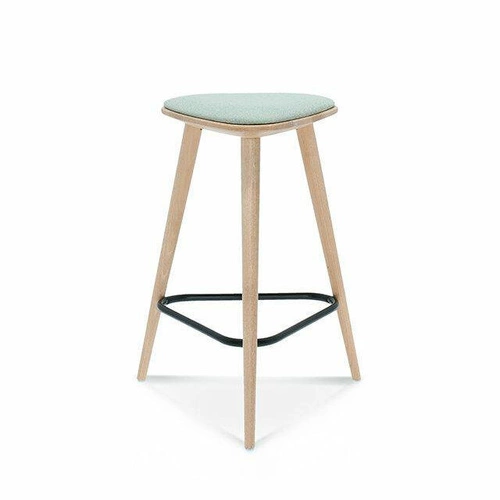 Hoker tapicerowany bez oparcia Finn Fameg retro z personalizacją do kuchni i jadalni 61 cm