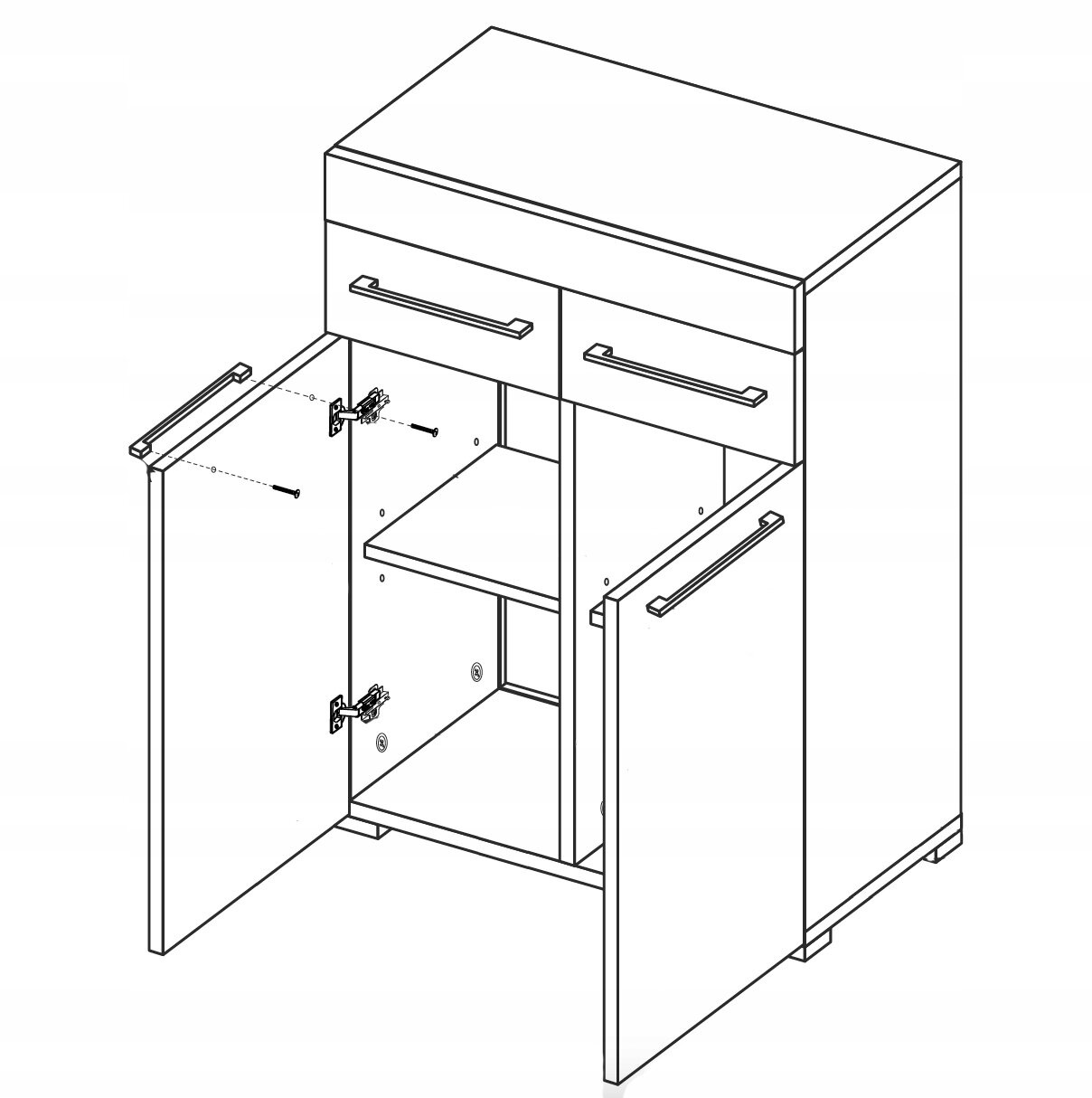 Komoda Amanda biała połysk nowoczesna z szufladami do przedpokoju 90 cm Intesi